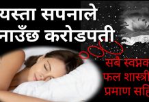 जस्तोसुकै सपना को फल शास्त्रीय प्रमाण